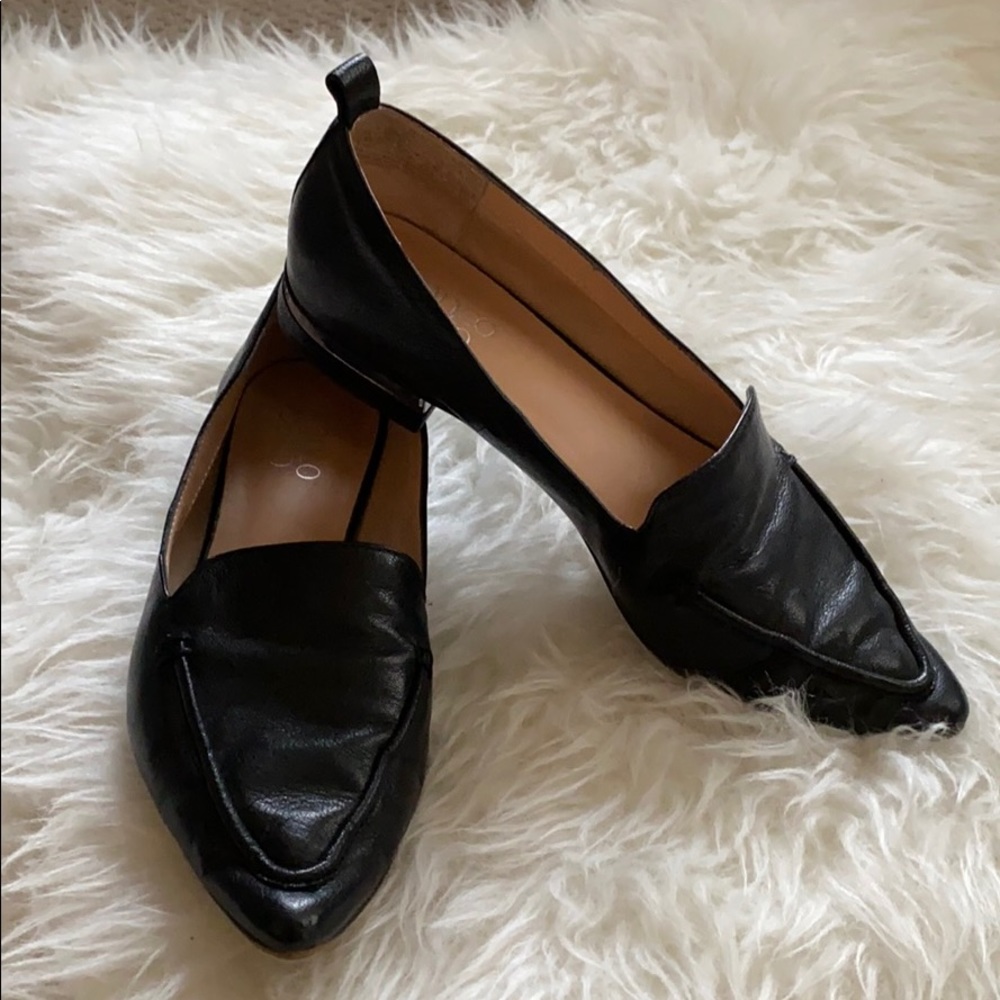 Franco Sarto Leather Point Toe Loafers